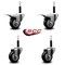 Service Caster 3'' Black Poly Swivel 3/4'' Expanding Stem Caster Set 2 Total Lock Brakes, 4PK SCC-EXTTL20S314-PPUB-BLK-2-S-2-34 - alternate 5